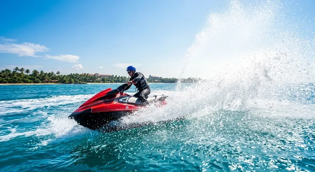 Water sports activity on the sheltered waters beside Bentota Beach