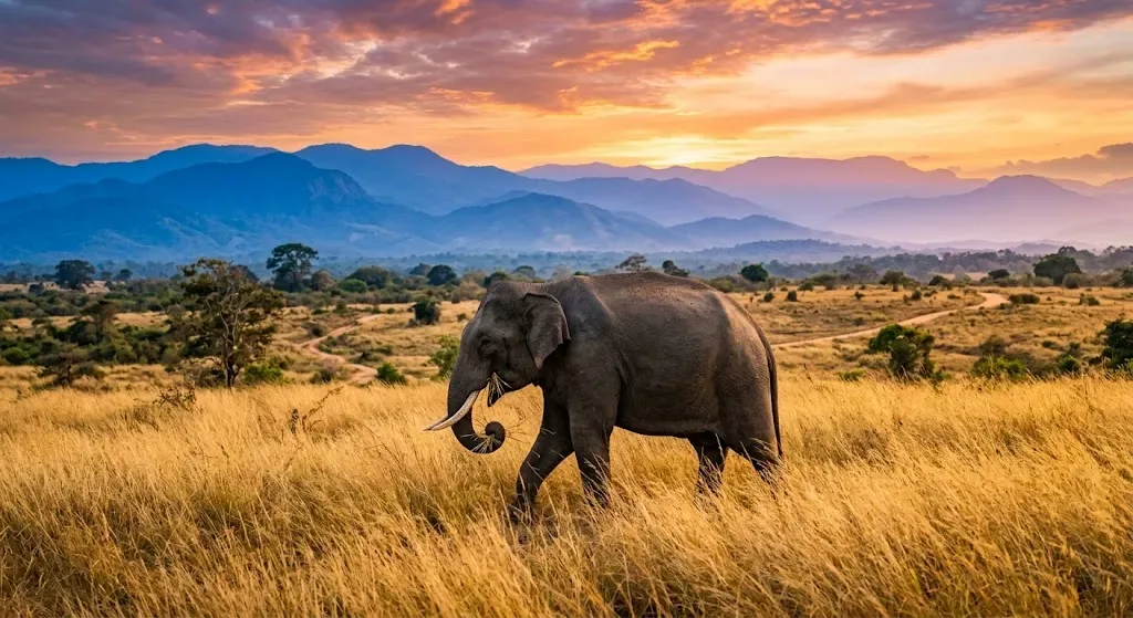 Wild elephants, Sri Lankan mountains and the Indian Ocean on a private tour
