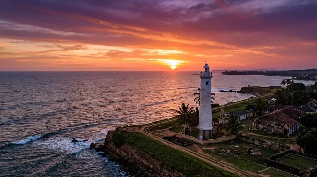 Galle Fort lighthouse and southern coastline on a private day tour from Bentota