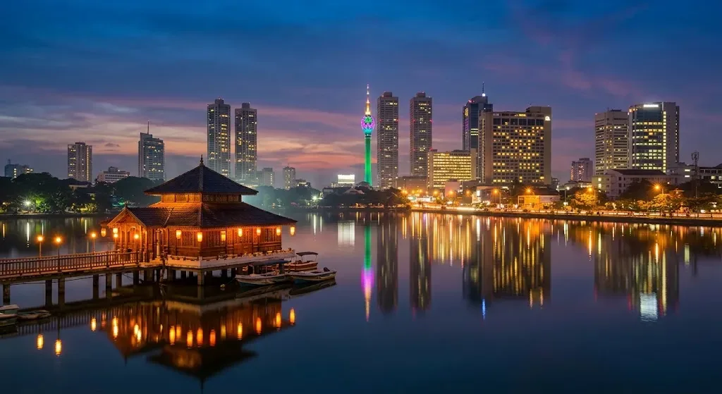 Colombo skyline, temples and market districts on a private tour from Bentota